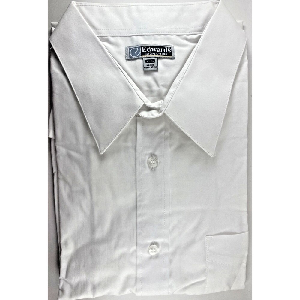 Edwards Garments 1965 Men's Pinpoint Oxford White Dress Shirt Long Sleeve NEW XL